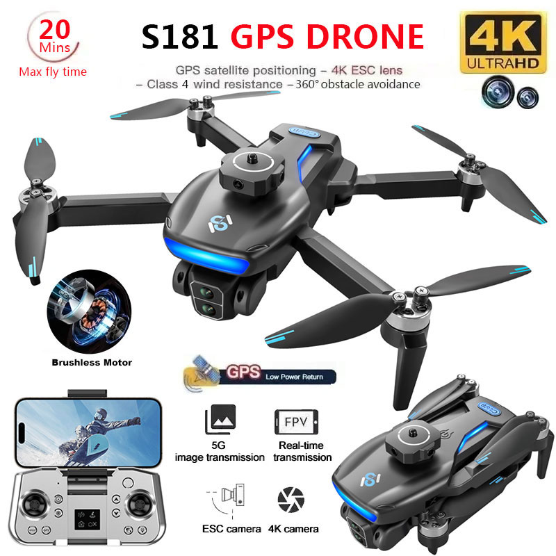 Drone Mapping - S181 GPS Дрон 4K профессиональная HD